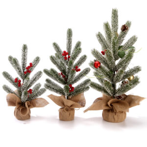 WCH0012 (2) profile - Assorted Mini Flocked Christmas Trees with Berries & Ornaments