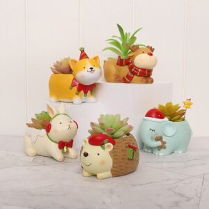 WCH0020 (2) profile - Christmas Cute Animal Planter Collection