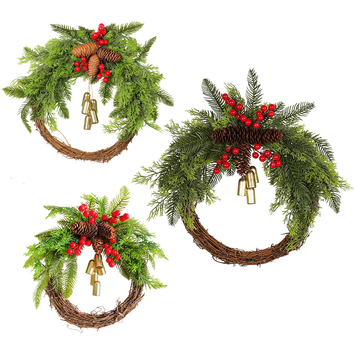 WCH0034 (4) - Christmas Rustic Grapevine Wreath Collection