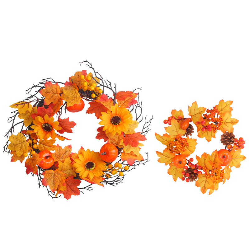 WFA0006 (2) profile - Artificial Fall Harvest Wreath Set