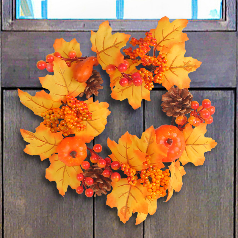WFA0006 (3) - Artificial Fall Harvest Wreath Set