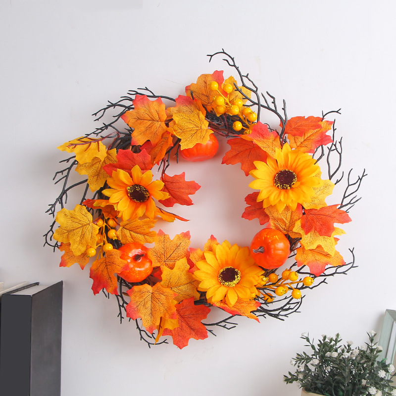 WFA0006 (4) - Artificial Fall Harvest Wreath Set