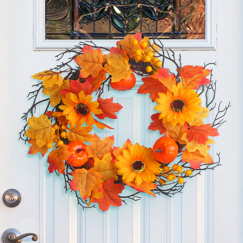 WFA0006 (5) - Artificial Fall Harvest Wreath Set
