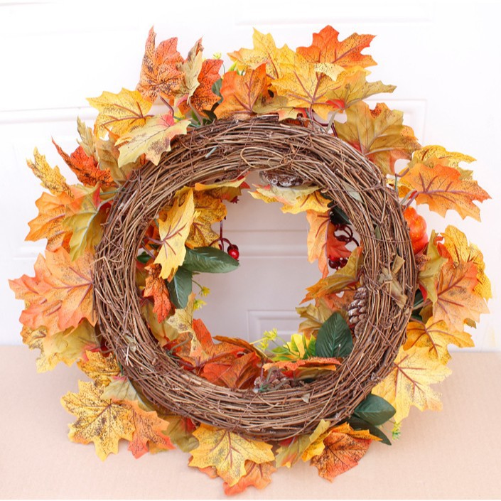 WFA0009 (3) - Artificial Maple Leaf Fall Wreath