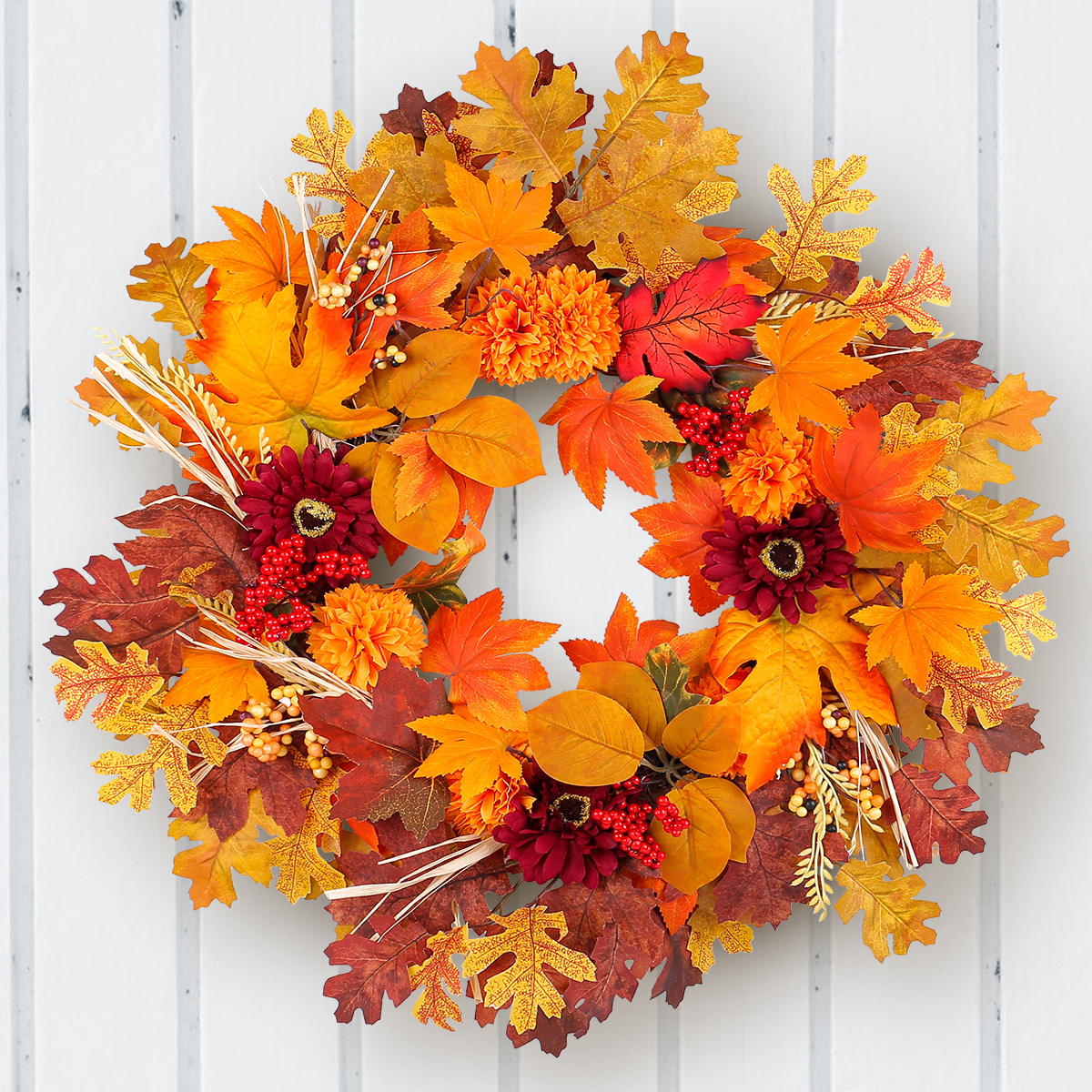 WFA0009 (4) - Artificial Maple Leaf Fall Wreath