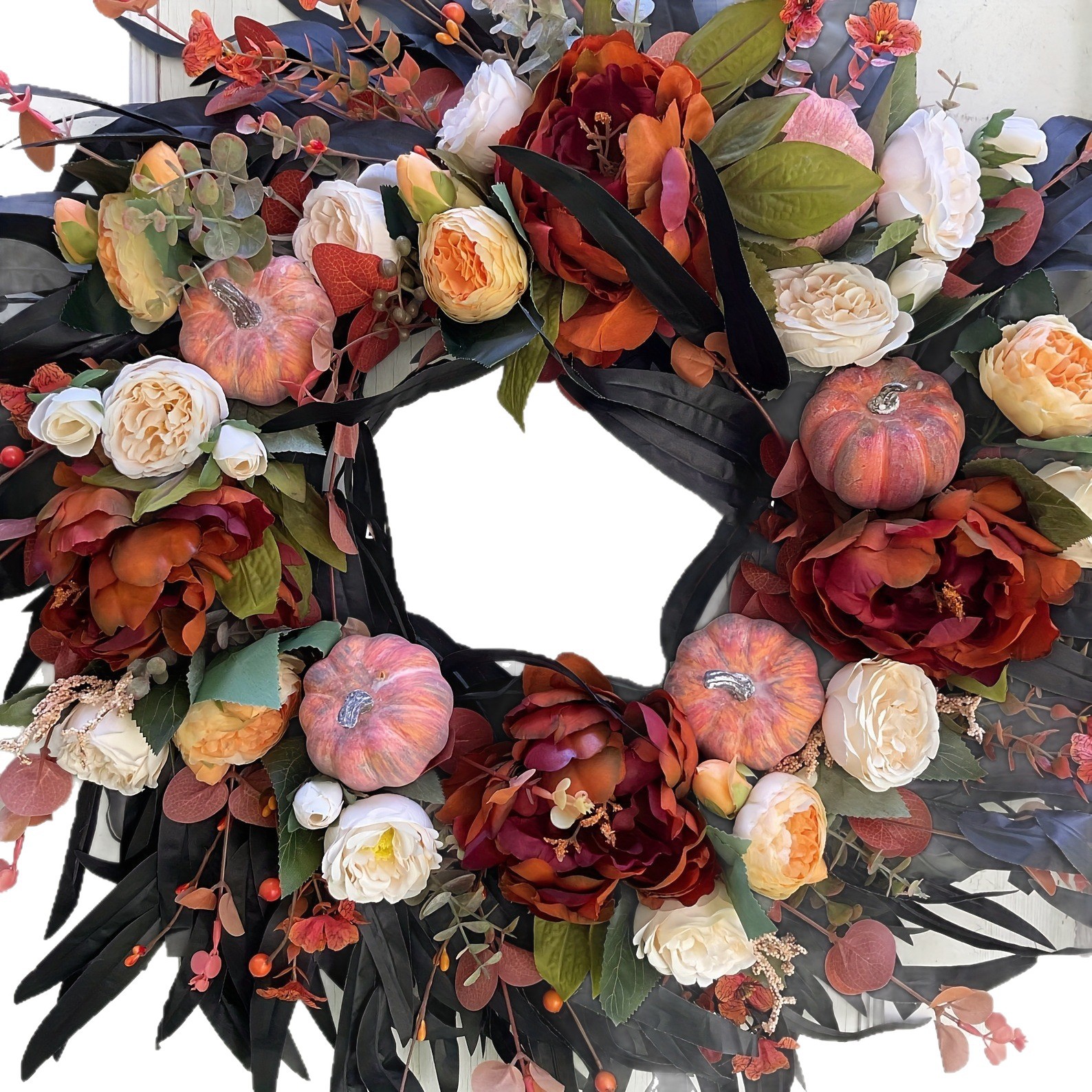 WFA0011 (1) profile - Artificial Luxury Fall Floral Wreath