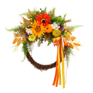 WFA0023 (3) profile - Artificial Sunflower & Pumpkin Fall Wreath