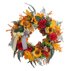 WFA0026 (3) profile - Artificial Sunflower & Rose Fall Wreath