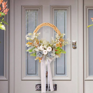 WFA0027 (3) profile - Artificial Wicker Fall Basket Wreath