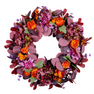 WFA0029 (5) profile - Artificial Dahlia & Rose Fall Wreath