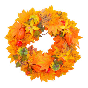 WFA0030 (3) profile - Artificial Bright Maple Leaf Pumpkin Wreath