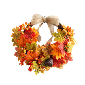 WFA0033 (1) profile - Artificial Maple Leaf & Berry Fall Wreath