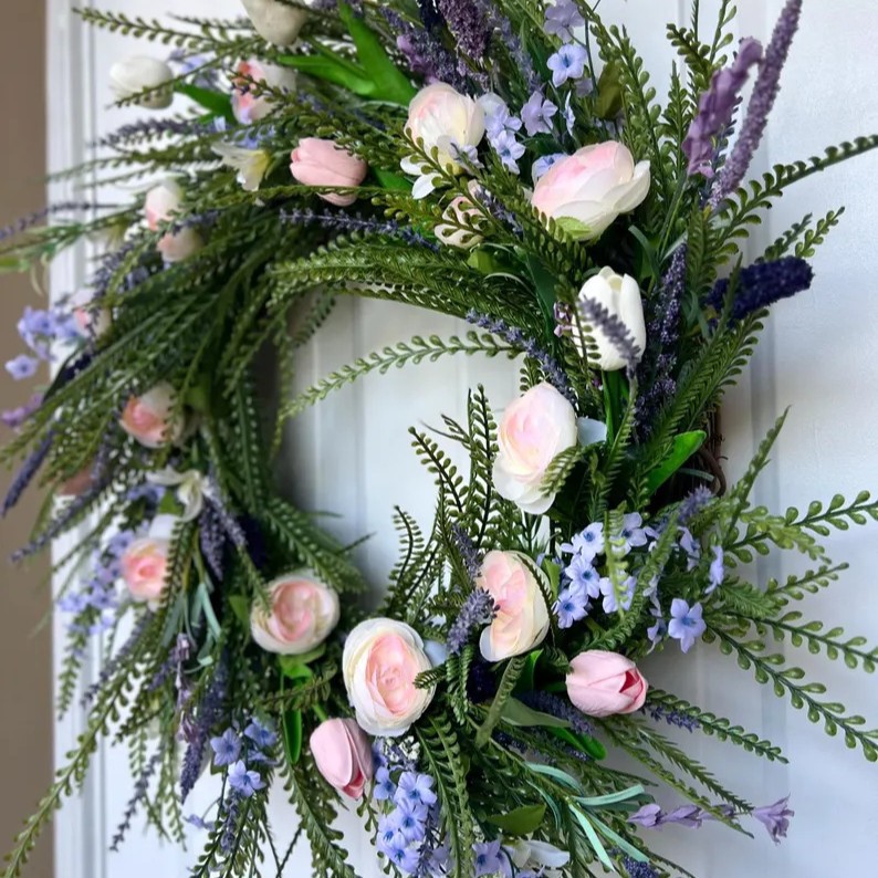 WSP0004 (6) - Lavender Rose Spring Wreath