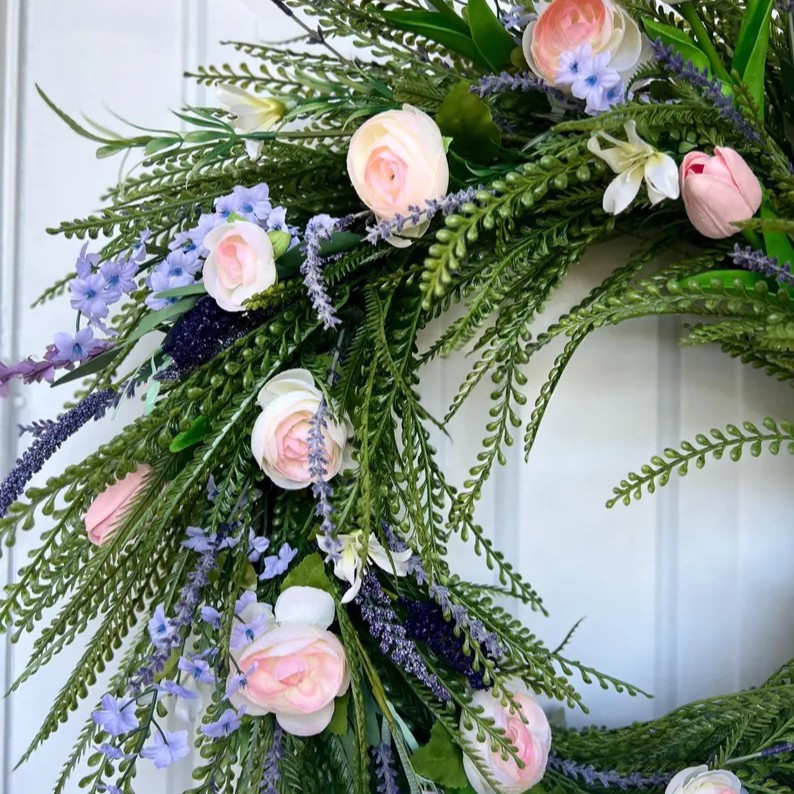 WSP0004 (7) - Lavender Rose Spring Wreath
