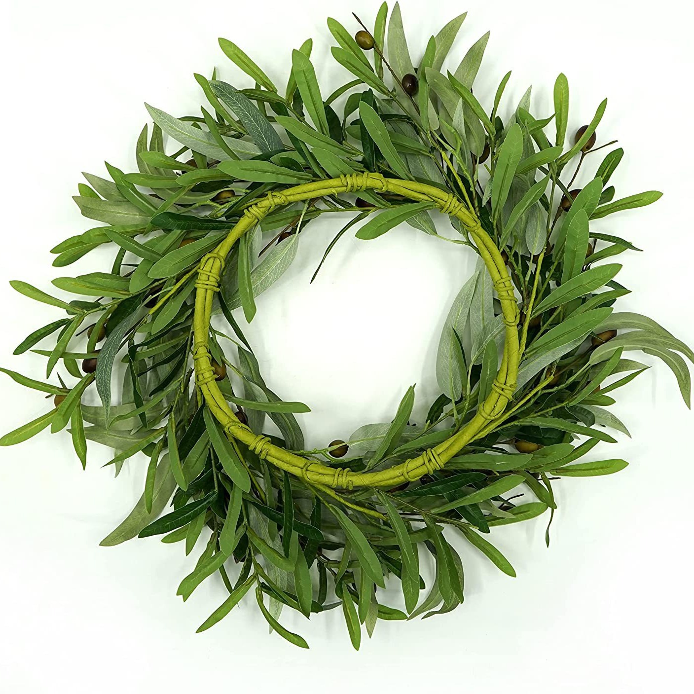 WSP0005 (3) - Artificial Olive & Eucalyptus Wreath Bundle