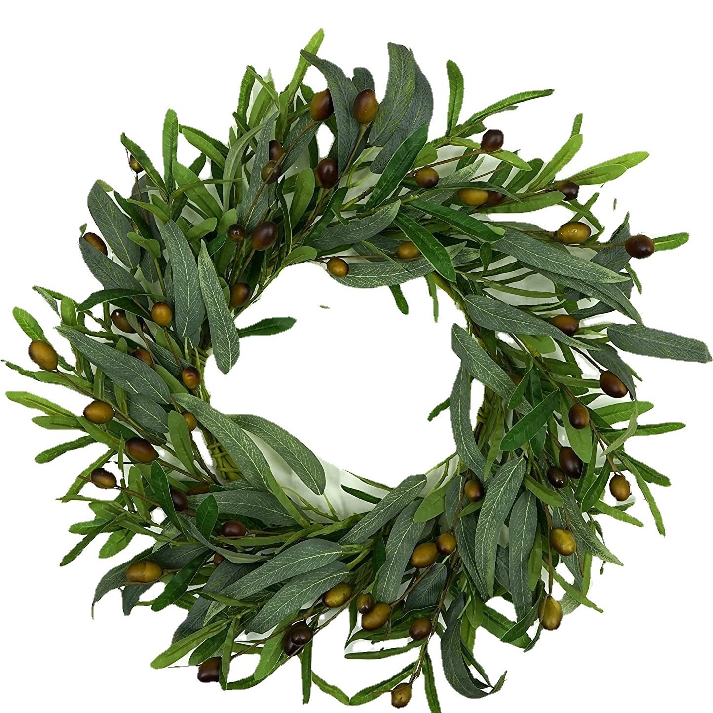 WSP0005 (5) - Artificial Olive & Eucalyptus Wreath Bundle