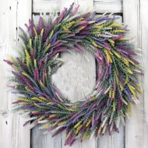WSP0008 (1) profile - Artificial Rainbow Lavender Wreath