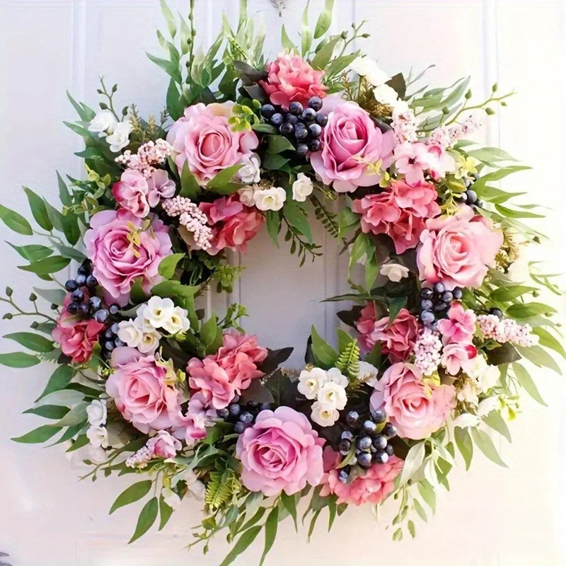 WSP0018 (3) - Artificial Rose & Peony Wreath Bundle