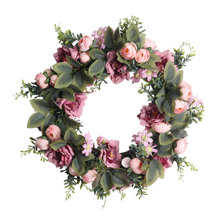 WSP0018 (6) - Artificial Rose & Peony Wreath Bundle