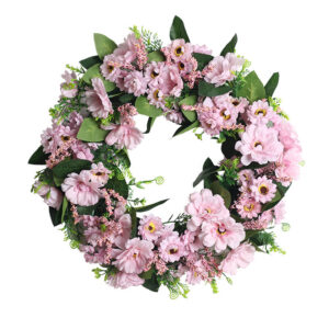 WSP0023 (1) profile - Artificial Pink Cosmos Wreath Bundle