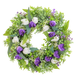 WSP0027 (2) profile - Purple White Tulip Eucalyptus Wreath