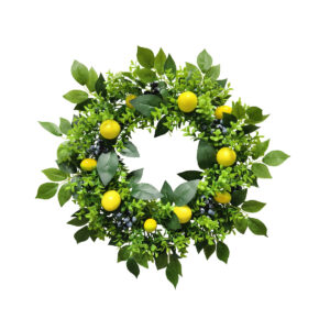 WSU0003 (1) profile - Artificial Lemon & Blueberry Summer Wreath
