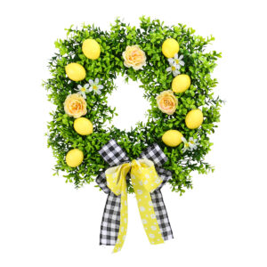 WSU0004 (3) profile - Artificial Lemon & Rose Summer Wreath