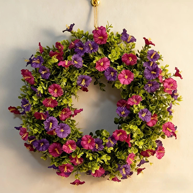 WSU0011 (1) - Artificial Morning Glory Wreath
