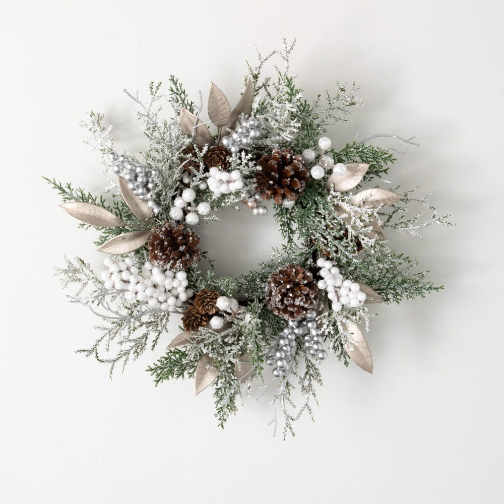WWI0004 (2) - Winter Frosted Pine and Neutral Winter Wreath Collection