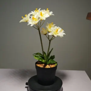 ZH0012 (2) profile - Artificial White Lily-Like Flower Arrangement
