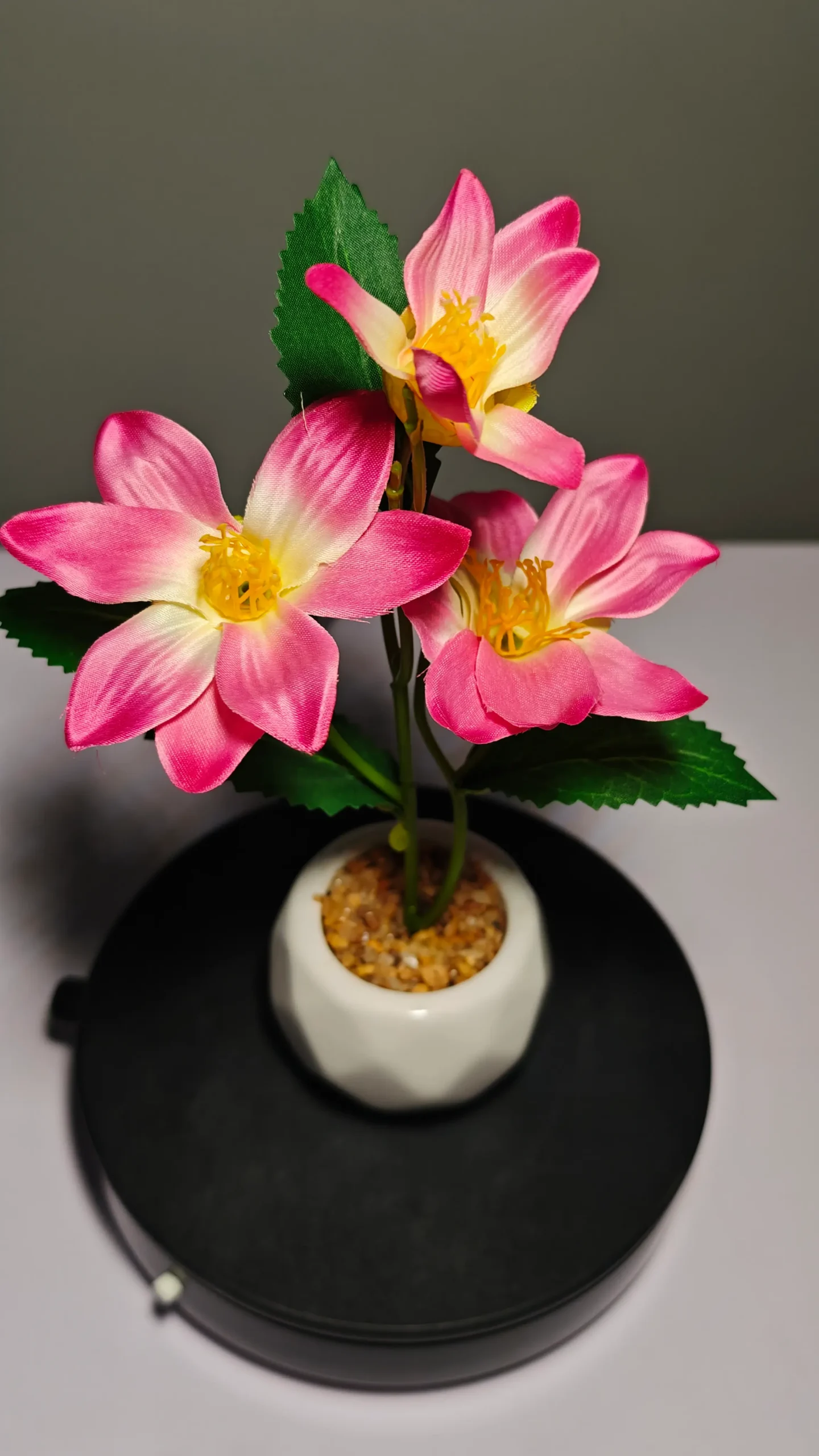 ZH0025 (2) - Mini Artificial Fuchsia Water Lily Arrangement