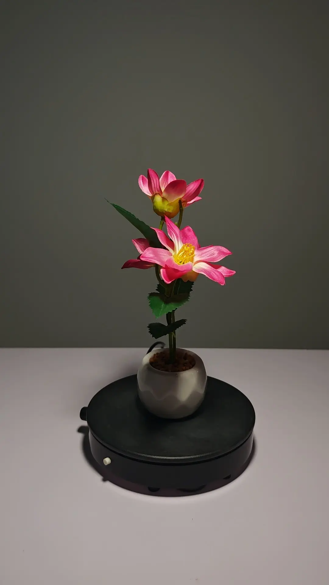 ZH0025 (3) - Mini Artificial Fuchsia Water Lily Arrangement
