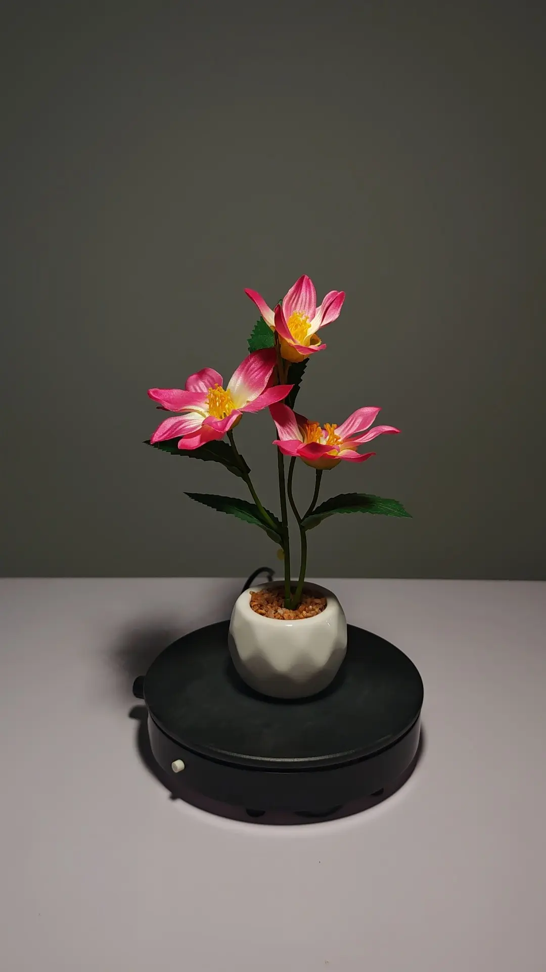 ZH0025 (5) - Mini Artificial Fuchsia Water Lily Arrangement